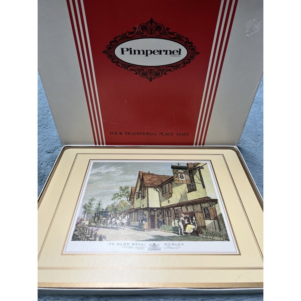 Vintage Pimpernel Place Mats English Inns Four Traditional Mats